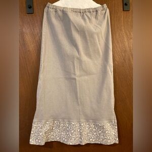 Denim&Co Khaki & White Skirt & Jacket Set